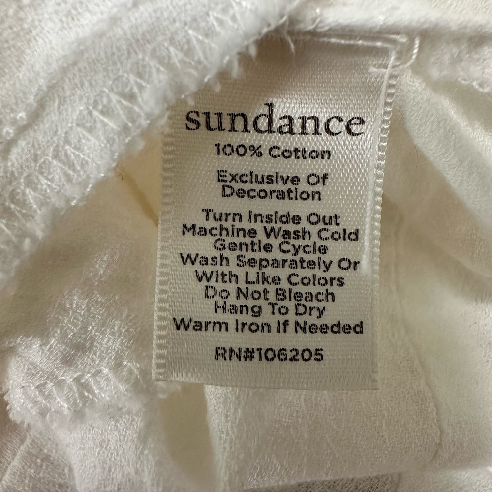 Sundance White Dress Tunic with Colorful Geometric Tribal Embroidery Boho Large - Picture 4 of 13